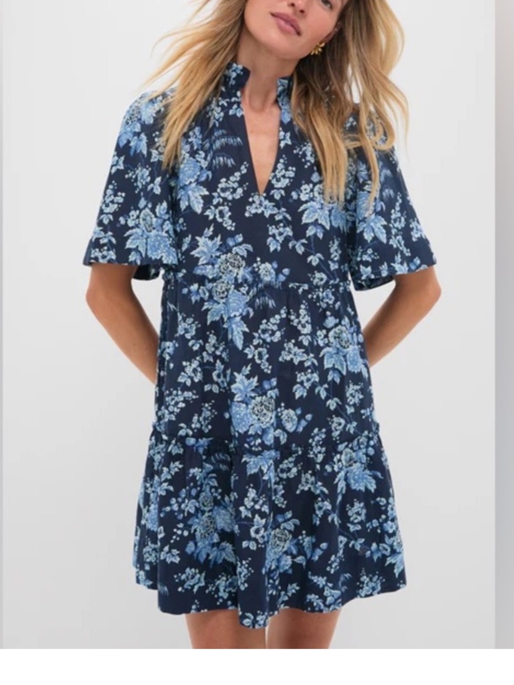 Tuckernuck Blue and Light Blue Floral Top